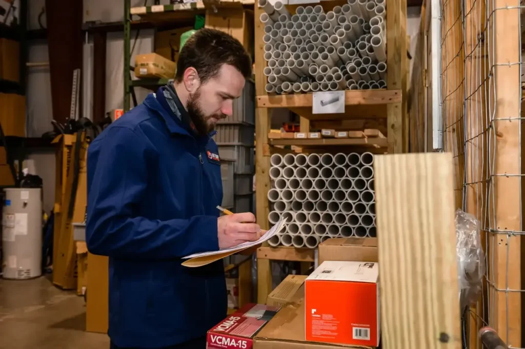 Air Temp Tech calculating how much a gas line repair will be