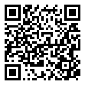 A black and white QR code consisting of square patterns on a white background.